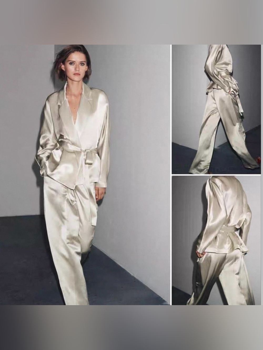 Zara Limited Edition Pantsuit 2 piece set color stone size large
